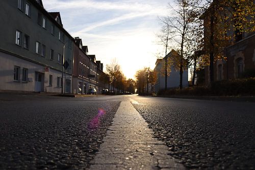 Sunset on the empty street