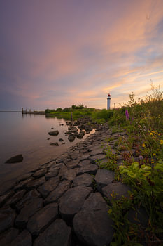 Hellevoetsluis Lighthouse at sunset