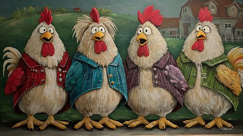 Pratende / Zingende Kippen