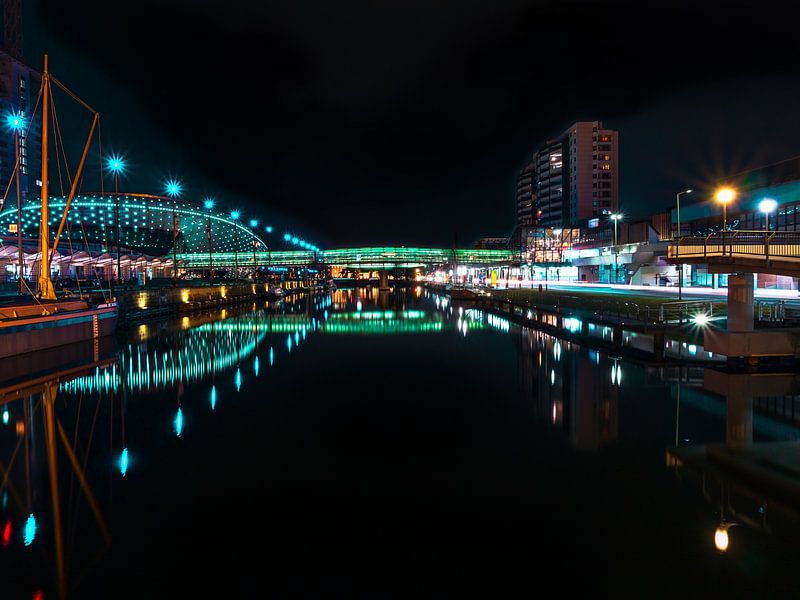 Bremerhaven bij nacht van Mustafa Kurnaz