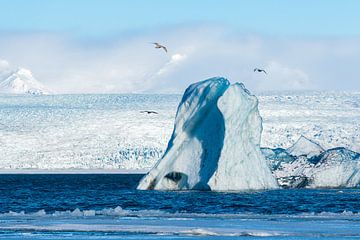 IJsberg in de gletsjerlagune Jokulsarlon van Denis Feiner