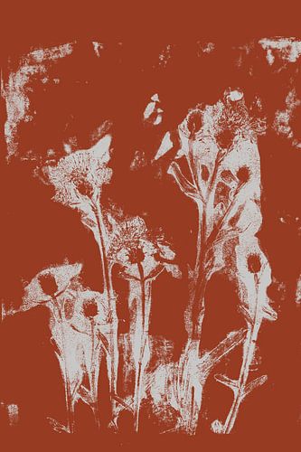 Modern Botanicals. Weidebloemen in terracotta nr. 2