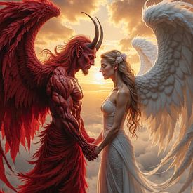 SERAPHYX – A demon and an angel in love at sunset by INFERAURUM