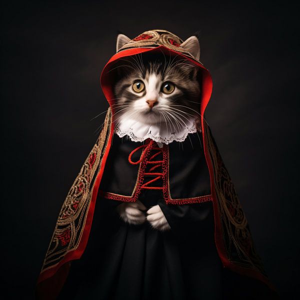 Schattige Baby Katten in Italiaanse Kleding by Surreal Media