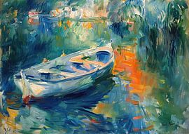 Impressionistische Wasserlandschaft | Reflections of Aqua Tranquility von Abstraktes Gemälde