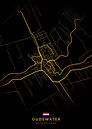 Oudewater Stadsplattegrond Modern Zwart Goud van Kenda Maruyama thumbnail