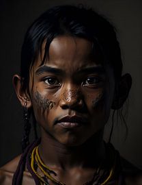 Native American young man by Henk van Holten