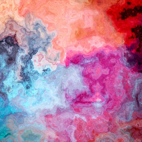 marmeren abstractie kunst blauw rood oranje #marble