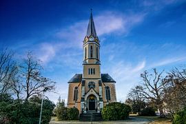 Landscape in the Ore Mountains Erdmannsdorf Church by Johnny Flash