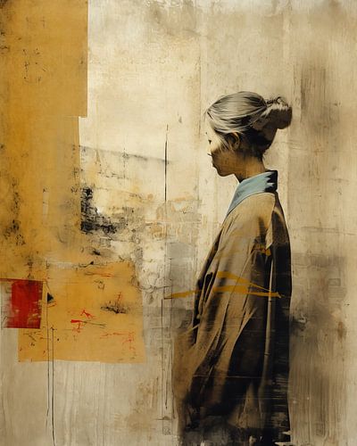 Collage Wabi-sabi dans les tons de terre