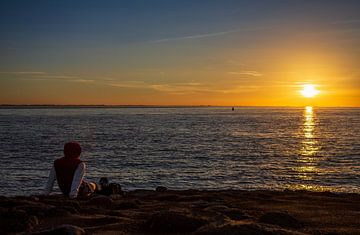 Zonsondergang kijken in Vlissingen van MSP Canvas