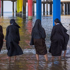 Nonnen zoeken verkoeling van Rinus Lasschuyt Fotografie