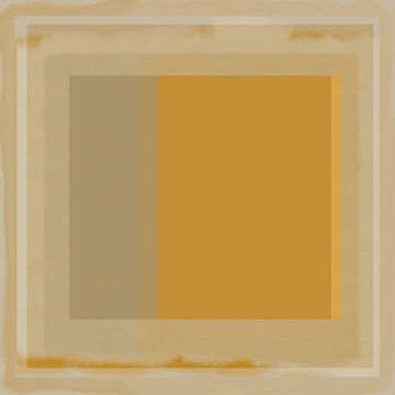 Minimalistische moderne abstracte geometrische kunst in pasteltinten. Vierkant in geel en beige. van Dina Dankers