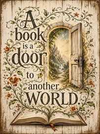 A Book Is a Door to Another World – Fantasy Poster von artefacti