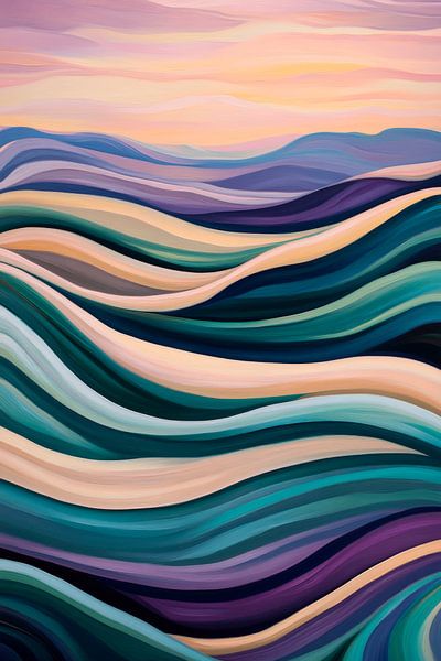 Sanfte Wellen tanzen im Morgenlicht von Poster Art Shop