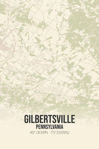 Vintage map of Gilbertsville (Pennsylvania), USA. by Prints of Place