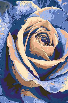 Abstracte digitale kunst van een roos van Art & Soul Creations