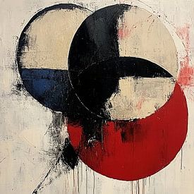 Roter Kreis | Abstraktes Farbspiel von Zen und Mehr