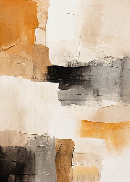 Abstract Splendour with Orange and Beige Tones by Color Square
