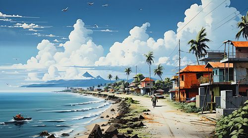 Atmospheric scene in a Caribbean setting