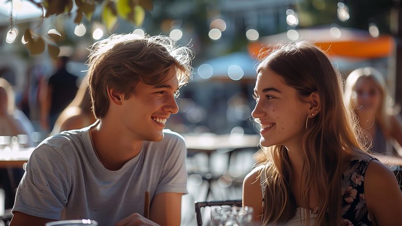 Couple on a date in a restaurant by de-nue-pic
