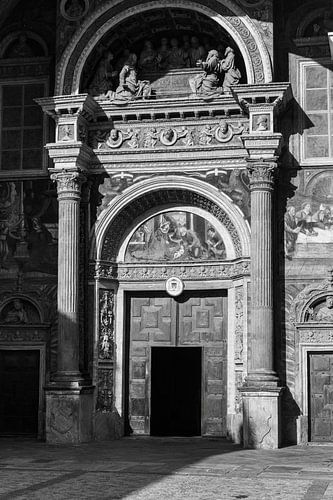 Kathedraal van Aosta, zwart-wit, Italië