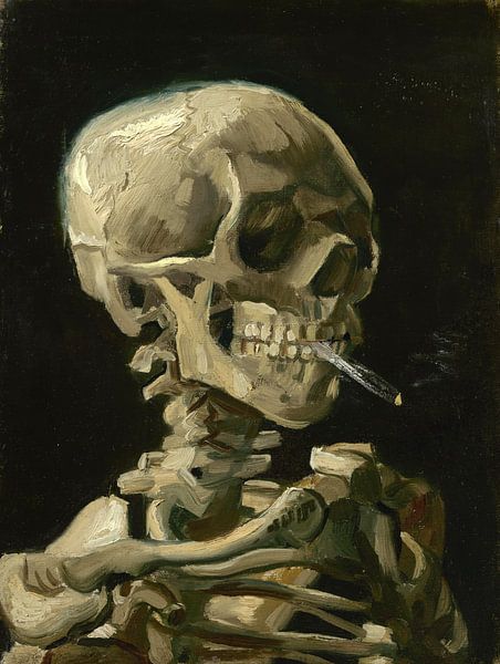 Skelett mit brennender Zigarette - Vincent van Gogh von Meesterlijcke Meesters