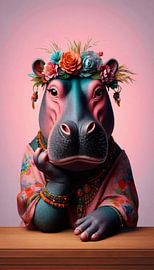 Hippo with floral power