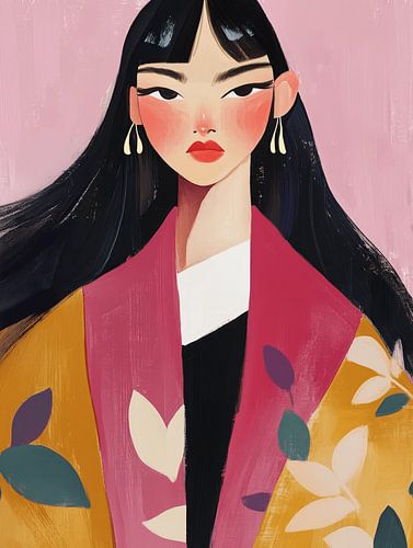 Kleurrijk modern portret