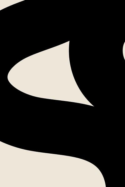 Black Wavy Shapes. Modern Abstract IX by Dina Dankers