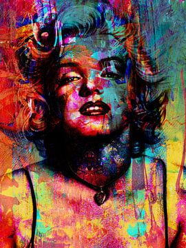 Digitale Fotokunst - Marilyn Monroe / Porträt / Frau / Abstrakt / Farben / Berühmt / Sexy von Art By Dominic