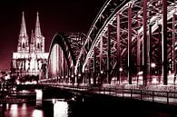De dom in Keulen met de Rijnbrug. van Karel Pops thumbnail