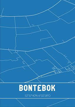 Blauwdruk | Landkaart | Bontebok (Fryslan) van Rezona