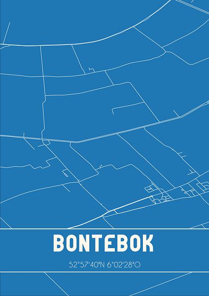 Blueprint | Map | Bontebok (Fryslan) by Prints of Place