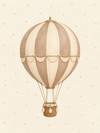 Vintage Watercolor Hot Air Balloon by Thomas burnet