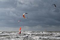 Kitesurfing in St. Peter-Ording; Germany