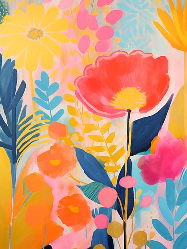 Bouquet de fleurs vintage aux couleurs pastel sur Caroline Drijber Guérain