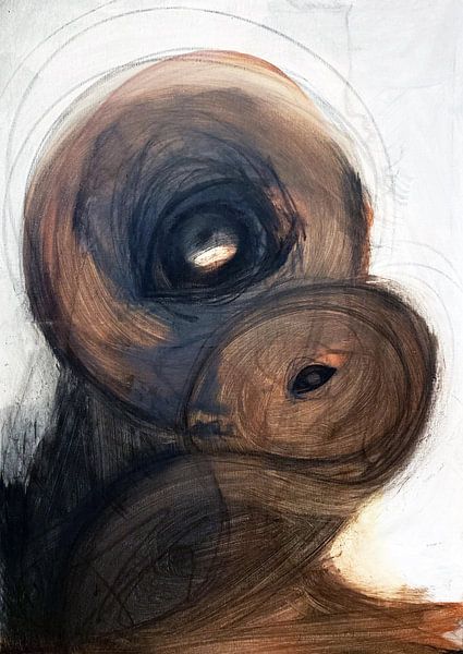 Mother with child - Painting by Sara-Lena Möllenkamp