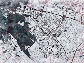 Kaart van Oberursel in de stijl 'White Winter' van Maporia