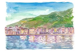 Giglio Port Reflections Le port côtier ensoleillé d'Italie