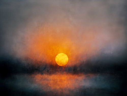Golden Sun in the Morning Mist