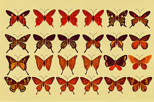 viele Schmetterlinge Kollektion Illustration Hintergrund