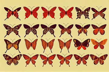 viele Schmetterlinge Kollektion Illustration Hintergrund von Animaflora PicsStock