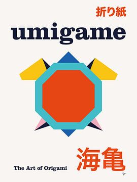 No14 Umigame Origami Geometric Poster