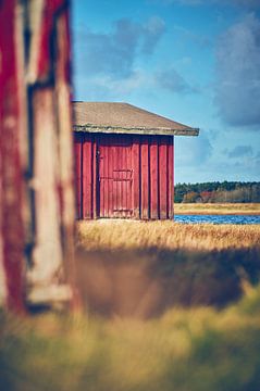 Schwedenhütte am Fjord von Florian Kunde