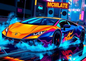 Lamborghini Huracán Neon City by MIROKKU