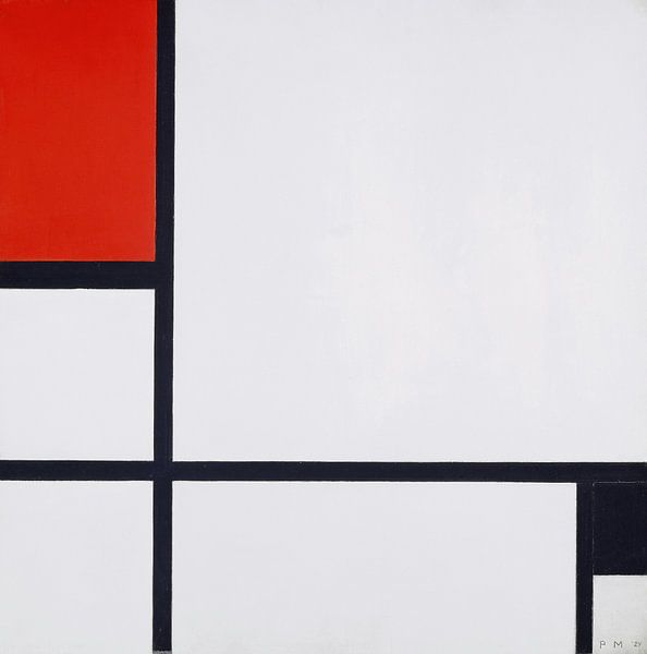 Komposition Nr. I, mit Rot und Schwarz, Piet Mondrian von Meisterhafte Meister