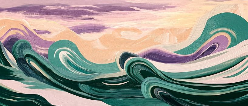 Wogen des Meeres in sanften Farben von Poster Art Shop