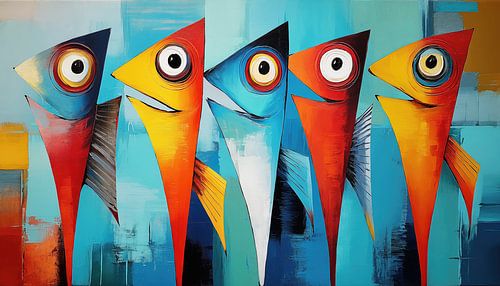 Abstraktes glückliches Fisch-Panorama