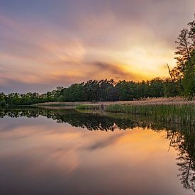 Avond in het vijverlandschap van de Oberlausitz van Holger Spieker